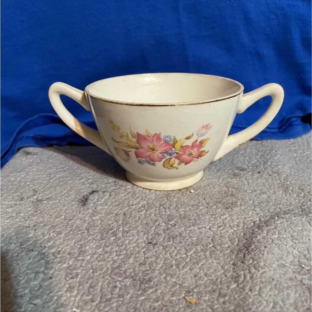 Floral Double-Handled Cup
